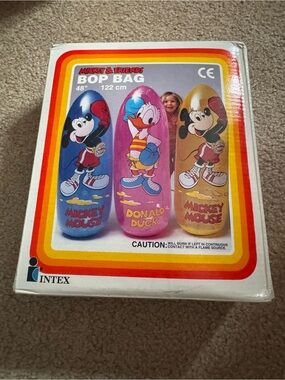 Vintage 1991 Mickey & Friends Bop Bag - Yellow/Gold New Old Stock